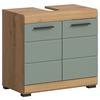 Waschbeckenunterschrank Scout Eiche Artisan Dekor Salbeigrün - Salbeigrün/Schwarz, MODERN, Holzwerkstoff (60/56/34cm) - MID.YOU
