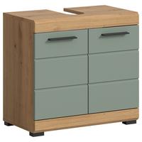 Waschbeckenunterschrank Scout Eiche Artisan Dekor Salbeigrün - Salbeigrün/Schwarz, MODERN, Holzwerkstoff (60/56/34cm) - MID.YOU