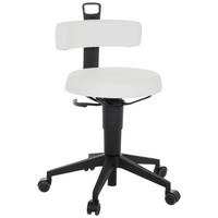 Bürohocker Top Work Flex Pu - Schwarz/Weiß, Basics, Leder/Kunststoff (40/74-86/46cm) - MID.YOU