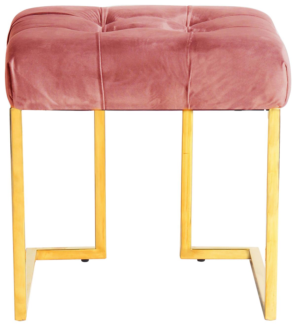 Hocker Rare 100 Altrosa B: 48 Cm - Goldfarben/Altrosa, Design, Textil (48/48/48cm) - Kayoom