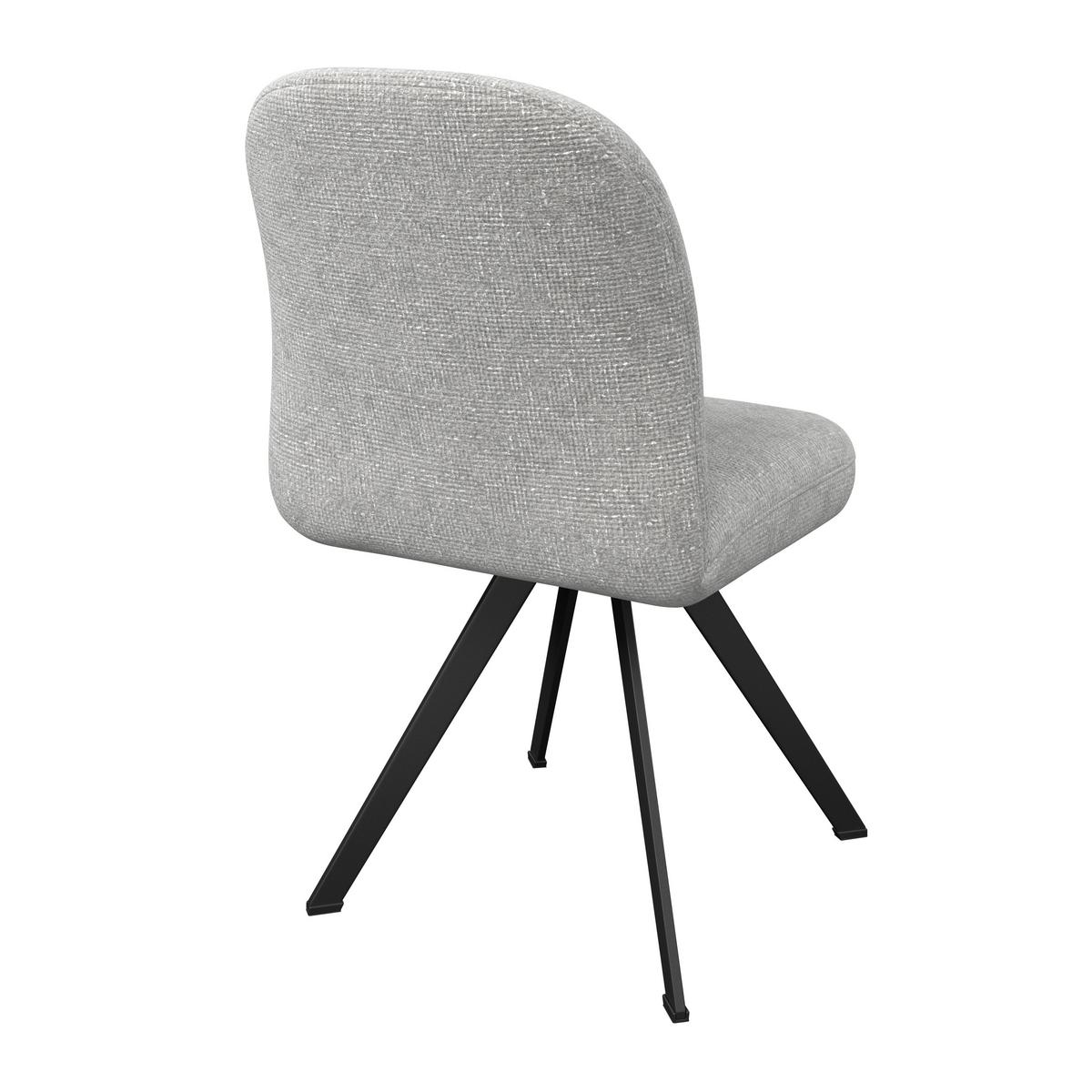 Stuhl hellgrau/Metallbeine Ulmo 47/91/61 cm - Hellgrau/Schwarz, MODERN, Textil/Metall (47/91/61cm)