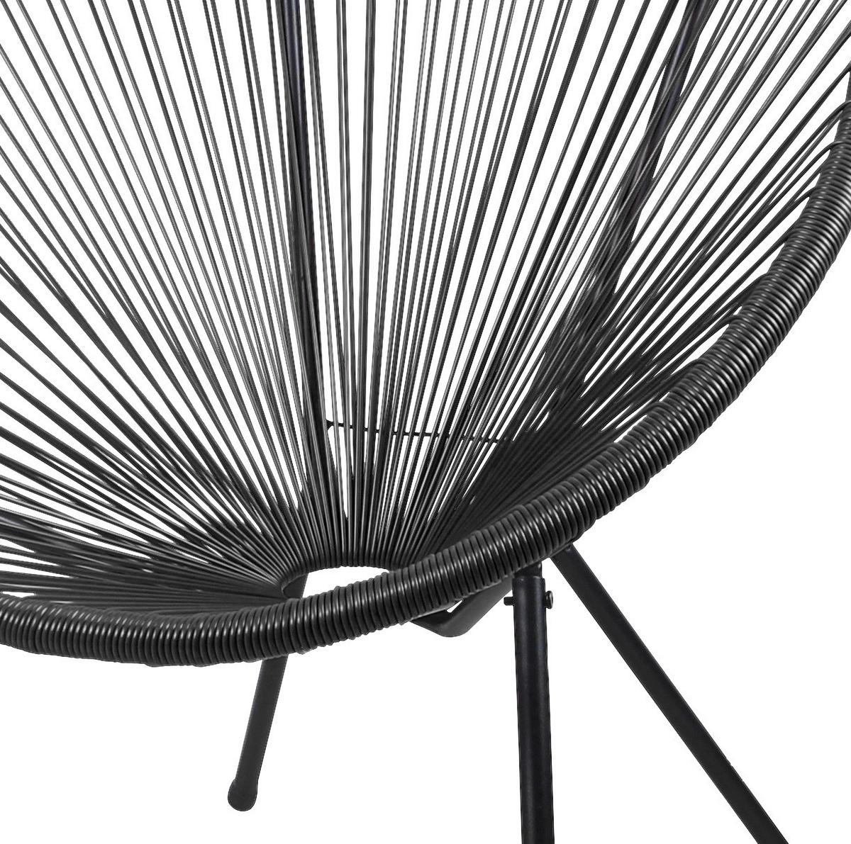 Gartensessel 2er-Set Dalida Kunststoff/Metall - Schwarz, Basics, Kunststoff/Metall (76/93/73cm)