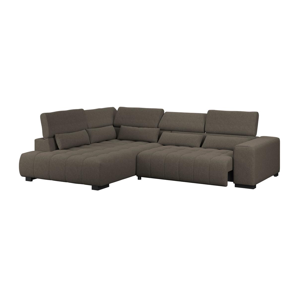 Ecksofa Matera Dunkelbraun S: 226x311cm - Dunkelbraun/Schwarz, Trend, Textil (226/311cm)