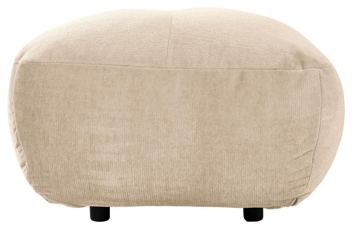 Hocker Fluffy, Creme B: 112 Cm - Creme/Schwarz, MODERN, Textil (112/46/65cm) - Trendmanufaktur