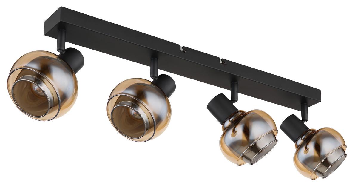 Strahler 54309-4b - Schwarz, Basics, Glas/Metall (56/10,5/13,5cm) - Globo