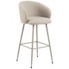 Barová židle ELEANOR - šedá/krémová, Design, kov/textil (54/105/52cm) - MID.YOU