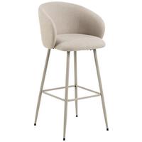 Barová stolička ELEANOR - sivá/krémová, Design, kov/textil (54/105/52cm) - MID.YOU