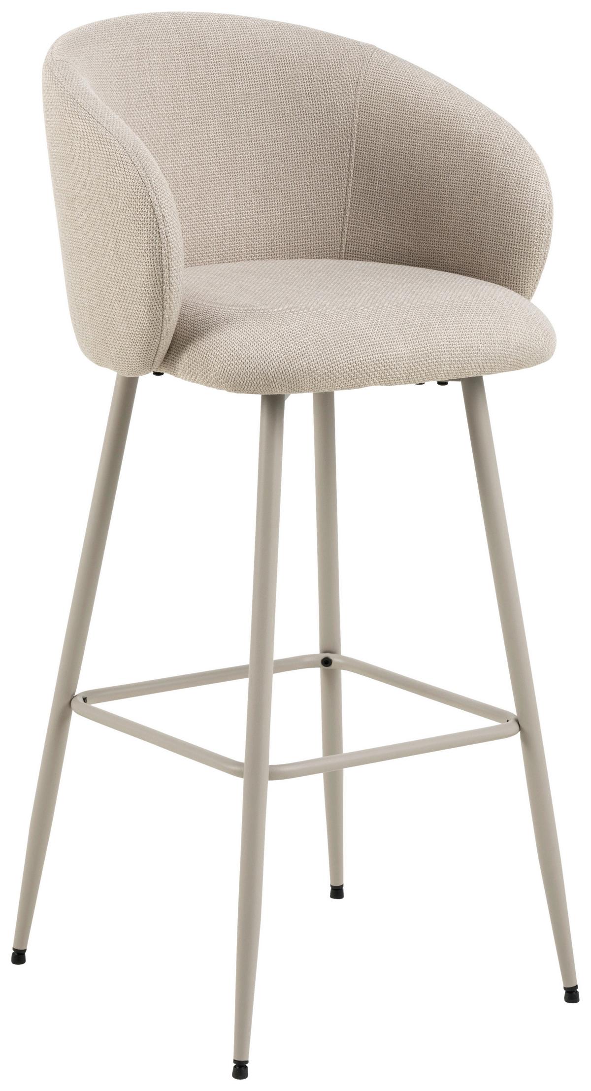 Barová stolička ELEANOR - sivá/krémová, Design, kov/textil (54/105/52cm) - MID.YOU