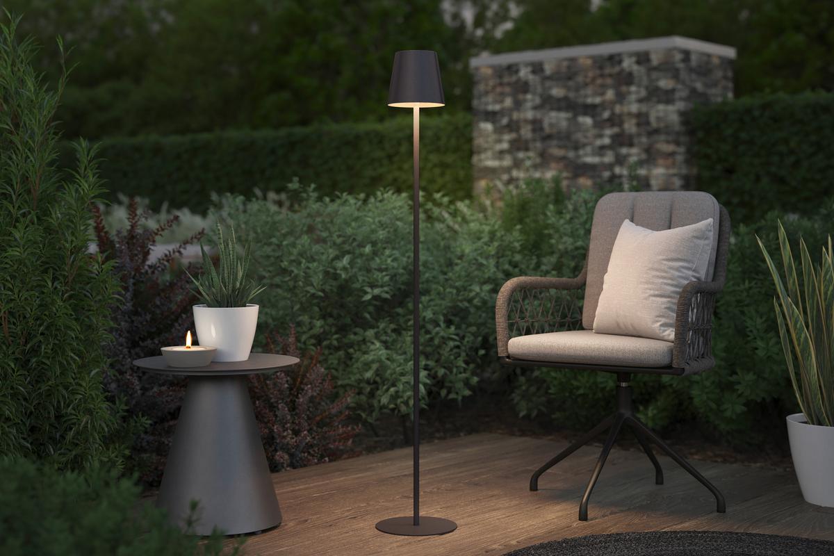 VONKAJŠIE LED SVIETIDLO AUSI - antracitová, Modern, kov/plast (22/130cm) - Modern Living