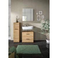 Badezimmer Ice Eiche Artisan Dekor B: 90cm - Schwarz/Eiche Artisan, Basics, Holzwerkstoff (90cm) - MID.YOU