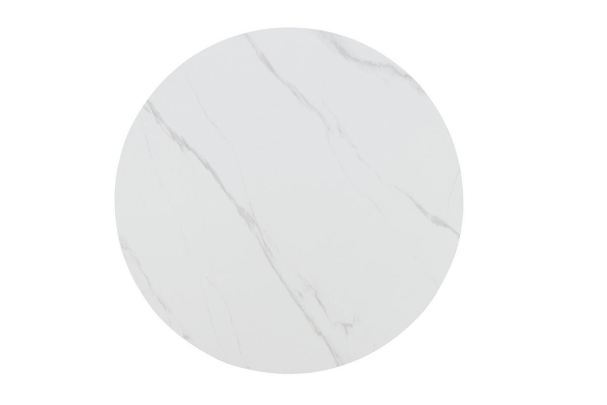 Esstisch Aiden Keramikplatte Weiß, B: 120 - Walnussfarben/Weiß, MODERN, Holz/Keramik (120/120/75cm) - MID.YOU