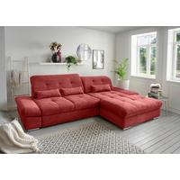 Ecksofa Dalida Rot S: 300x196 cm - Chromfarben/Rot, MODERN, Textil (300/196cm) - Livetastic