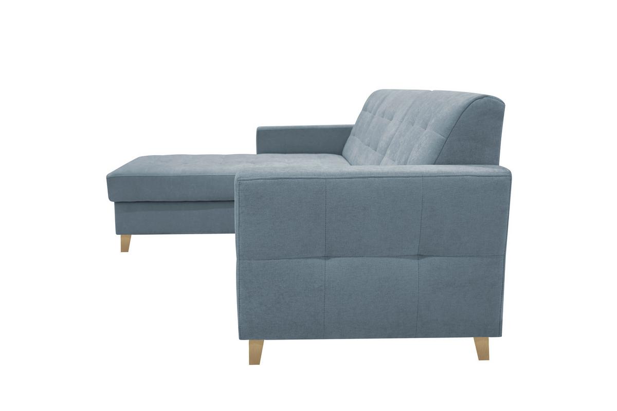 Rohová sedačka BJORN, oboustranná, šedomodrá žinylka - šedomodrá/přírodní barvy, Design, dřevo/textil (160/231cm) - Luca Bessoni