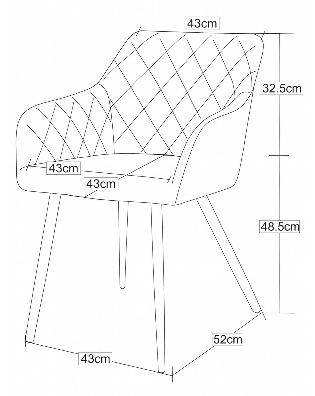 Stuhl-Set Lea Anthrazit 56 cm - Anthrazit/Schwarz, MODERN, Textil/Metall (56/83/60cm) - MID.YOU