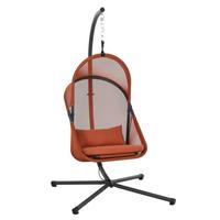 Hängesessel Mit Gestell Mit Sitz- Und Rückenkissen - Anthrazit/Rot, KONVENTIONELL, Kunststoff/Textil (123/192/102cm) - Siena Garden