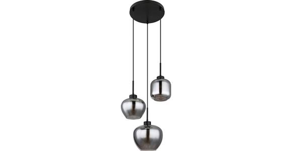 Hängeleuchte Musa H: 120 Cm 3-Flammig, - Schwarz, ROMANTIK / LANDHAUS, Glas (38/38/120cm) - James Wood