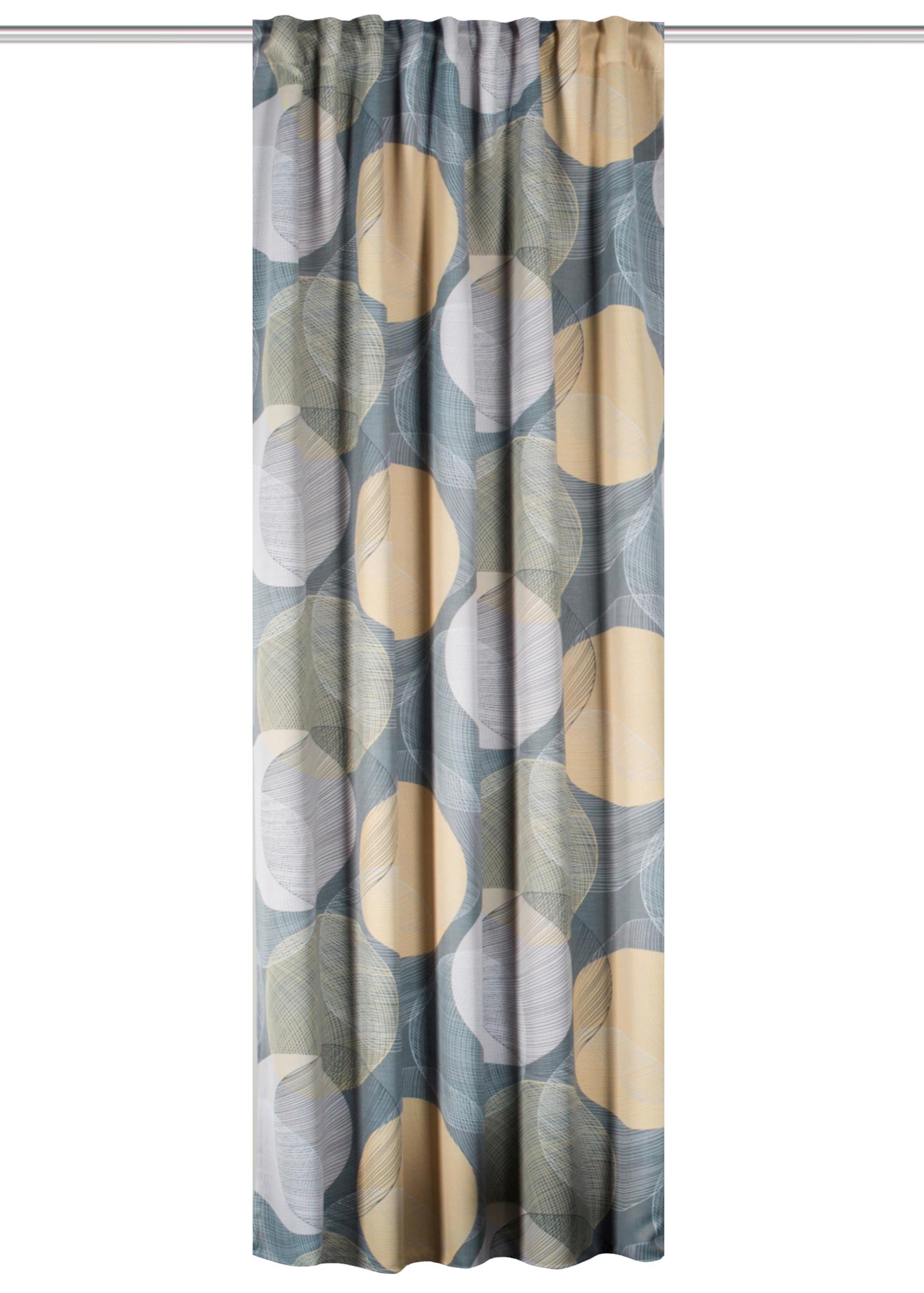 Fertigvorhang Millan - Pastellblau/Gelb, Design, Textil (135/245cm)