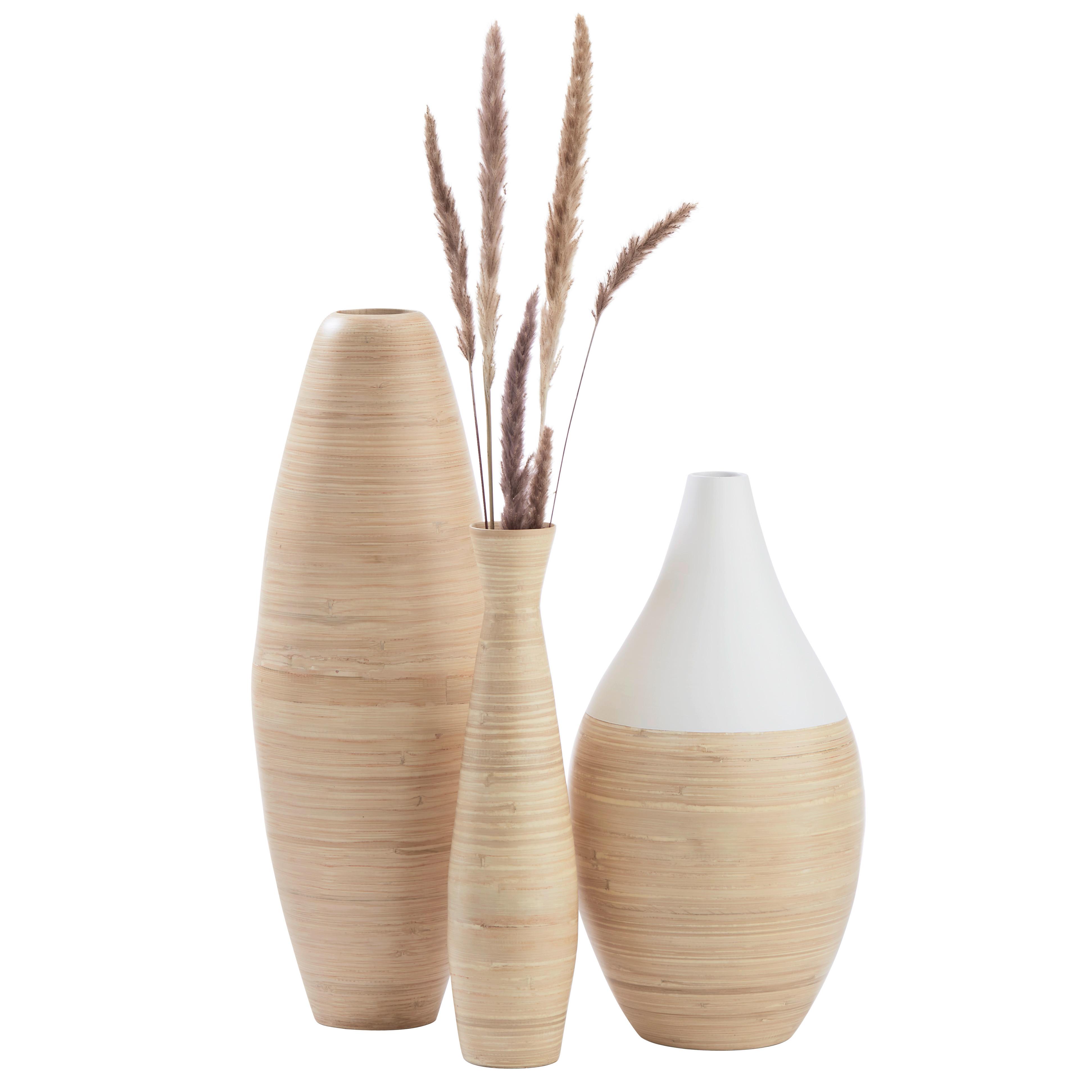Dekoračná váza Diana, Ø/V: 26/50cm - biela/prírodná farba, Lifestyle, prírodné materiály (26/50cm) - Zandiara