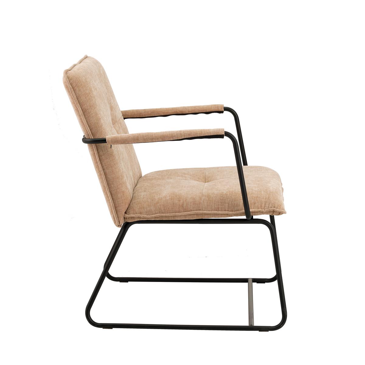 Sessel Bilbao Beige B: 65 cm - Beige/Schwarz, MODERN, Textil (65/80/68cm) - MID.YOU