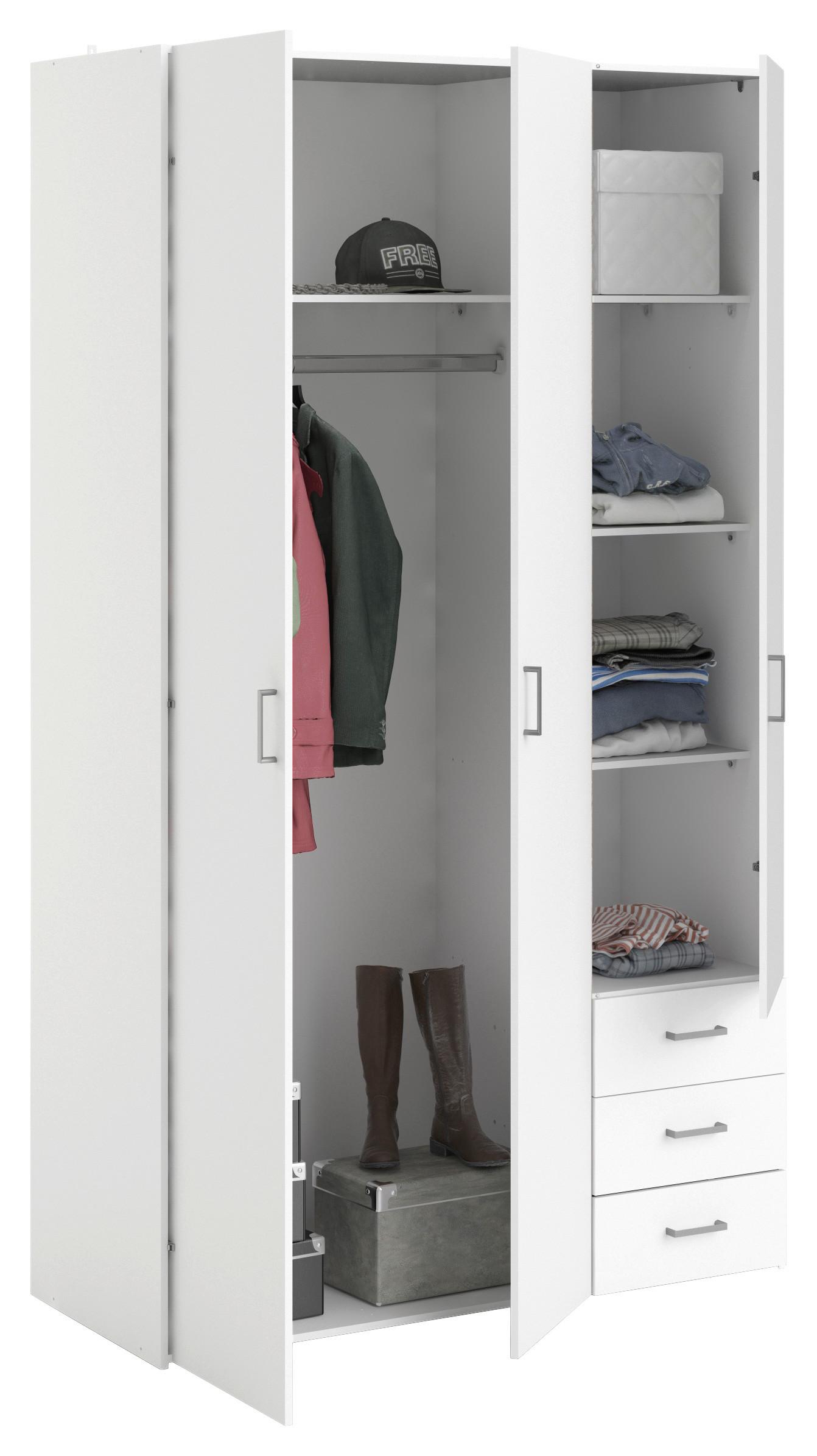 Kleiderschrank Space, Weiß, B: 115,8 Cm - Weiß, Basics, Holzwerkstoff (115,8/200,4/49,5cm) - MID.YOU