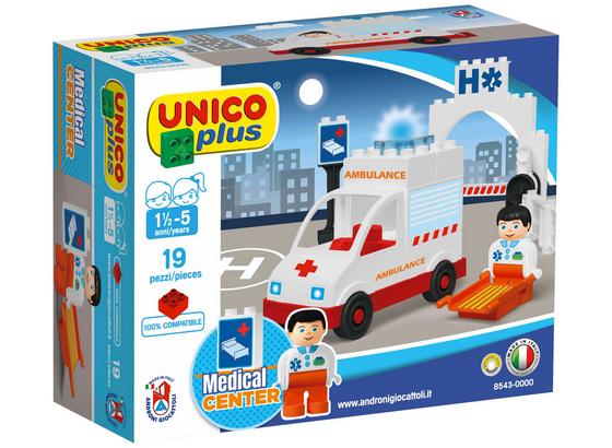 Bausteine Unico Plus Krankenwagen - Rot/Weiß, Kunststoff - Unico Plus Bausteine Unico Plus Krankenwagen - Rot/Weiß, Kunststoff - Unico Plus