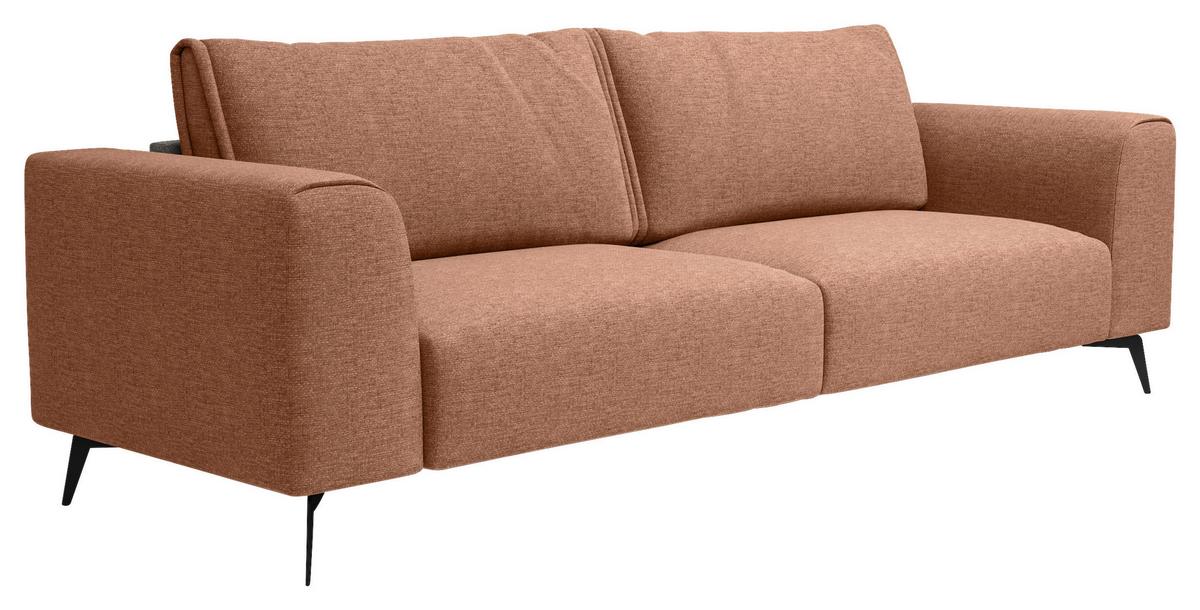 Čtyřmístná pohovka SEUL, oranžová - oranžová/černá, Design, kov/dřevo (302/87/88cm) - MID.YOU