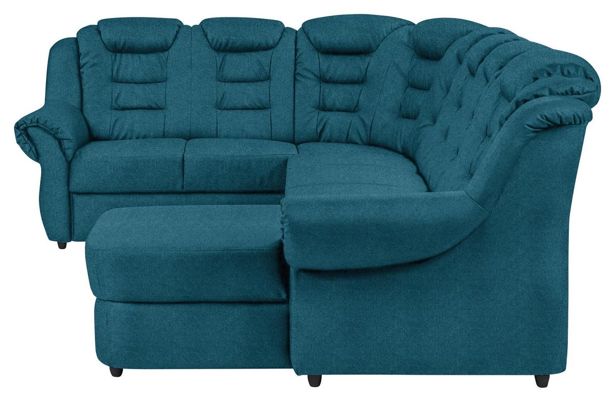 Wohnlandschaft Boston Blau Chenille - Blau/Schwarz, KONVENTIONELL, Textil (216/333/165cm) - Livetastic