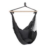 Hängesessel Anthrazit Hellbraun B: 90 Cm - Hellbraun/Anthrazit, Trend, Holz/Textil (90/120/60cm)