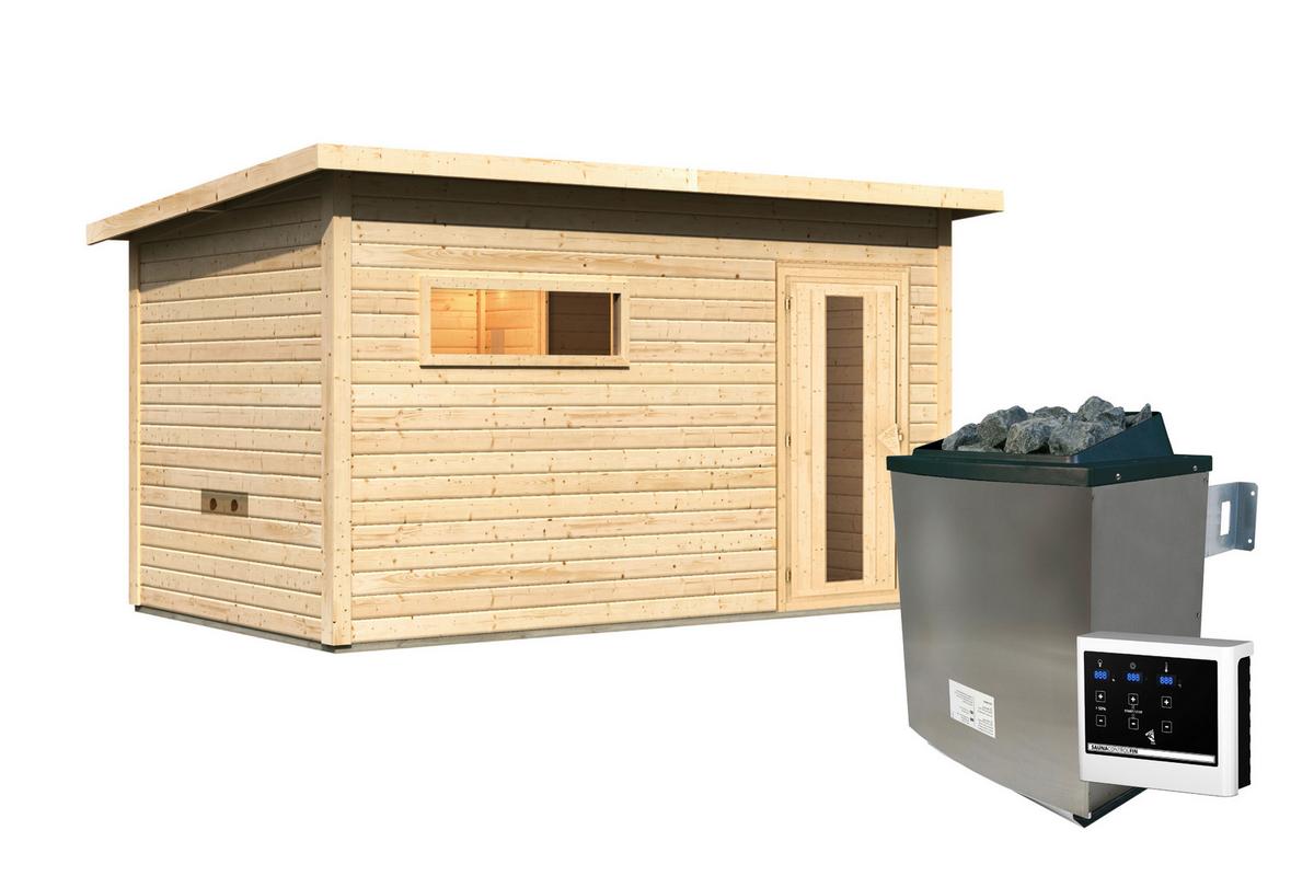 Saunahaus Bente 6 396/217/231 cm - Fichtefarben, Basics, Holz (396/217/231cm)