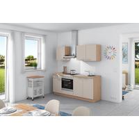 Küchenzeile Base ohne Geräte 200 cm Crema/Wildeiche - Wildeiche/Creme, Design, Holzwerkstoff (200cm) - Express