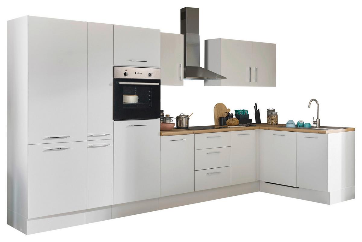 Eckküche Turin Weiß/Eiche Dekor 370x175 cm - Weiß/Eiche Artisan, Basics, Holzwerkstoff (370/175cm) - MID.YOU