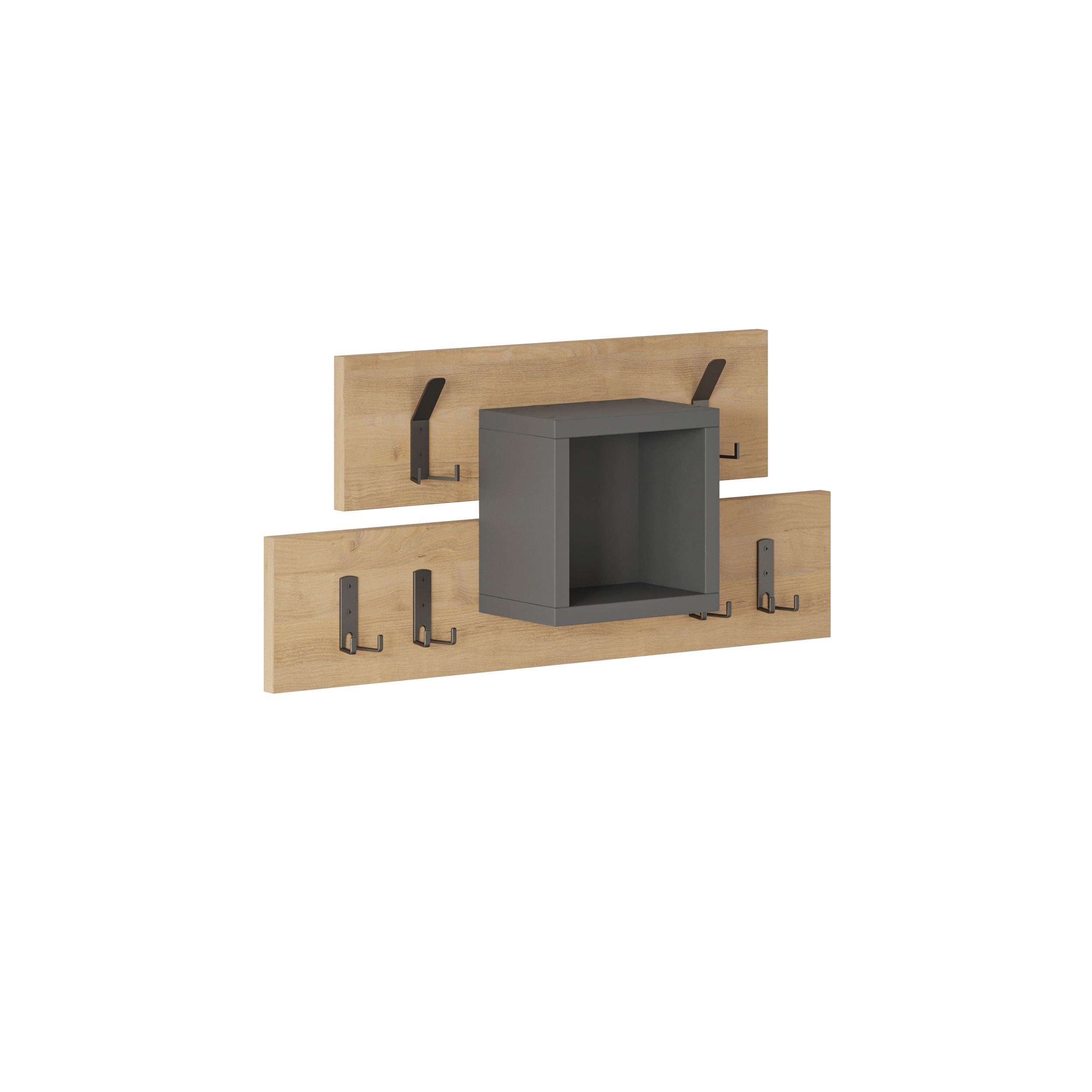 Wandgarderobe Lumina Anthrazit/eiche B: 68 Cm - Eiche dunkel/Anthrazit, Design, Holzwerkstoff/Metall (68/32/13cm) - Livetastic