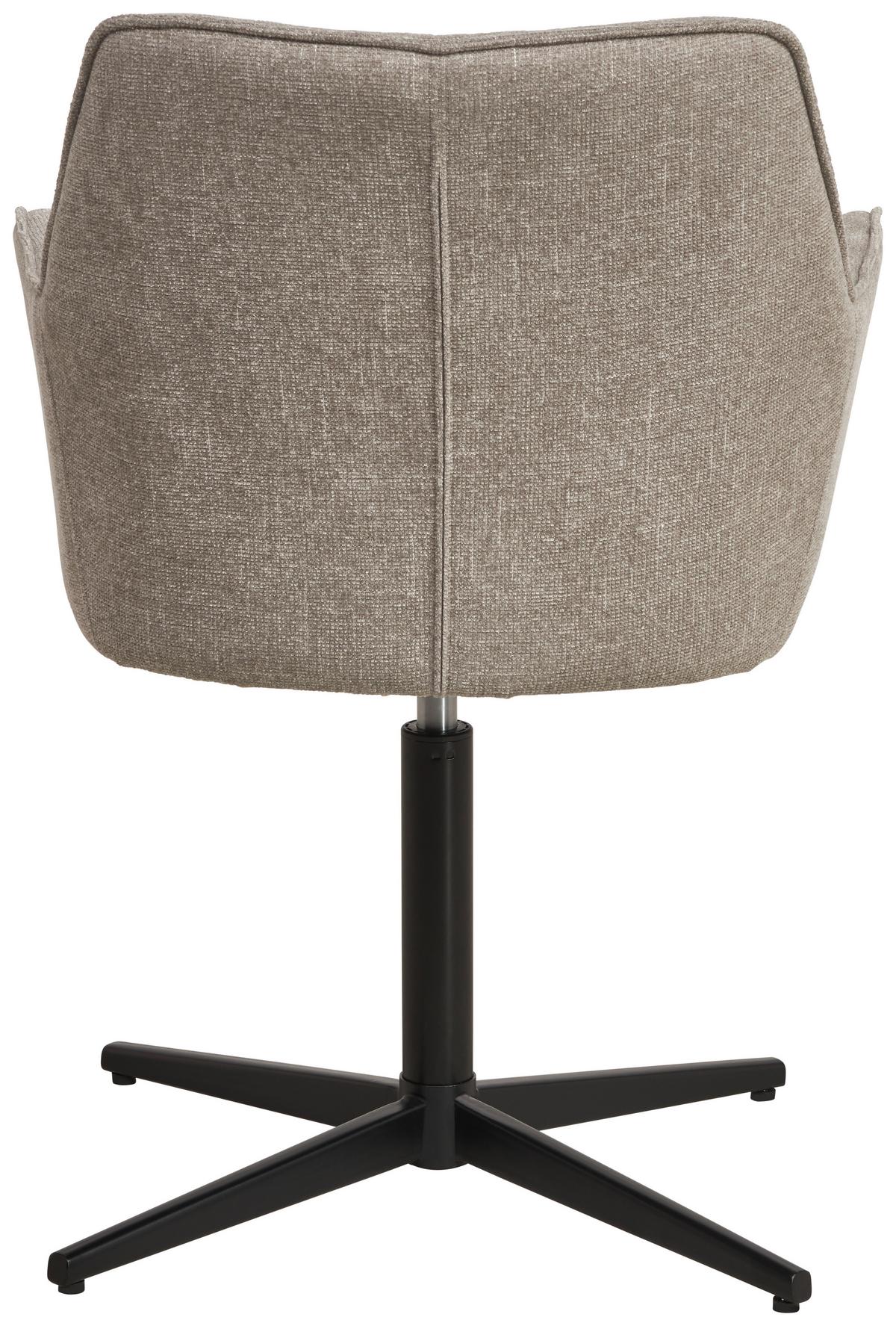 Armlehnstuhl Pat Taupe, Sitzfl. 360° Drehbar - Taupe/Schwarz, KONVENTIONELL, Holz/Textil (60/86.5/61cm) - MID.YOU