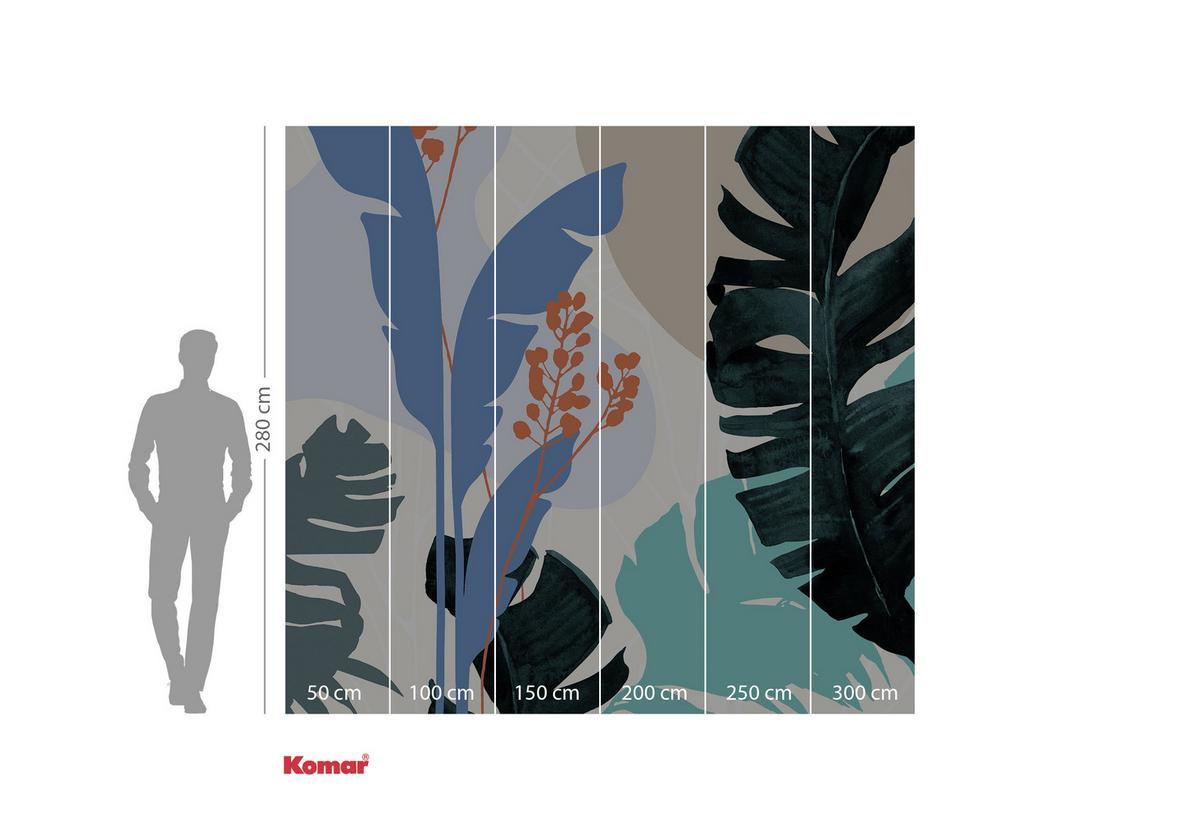 Fototapete Tropical Shapes - Multicolor, Trend, Papier (300/280cm) - Komar