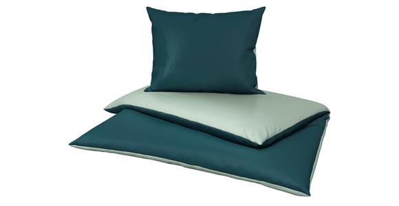 Satin-bettwäsche 140x200 Cm Melissa Petrol/mintgrün - Petrol/Mintgrün, MODERN, Textil - Luca Bessoni