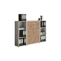 Aktenschrank Office Edition Grau/eiche Dekor B: 172,6cm - Eichefarben/Grau, MODERN, Holzwerkstoff (172,6/113,6/33cm) - MID.YOU