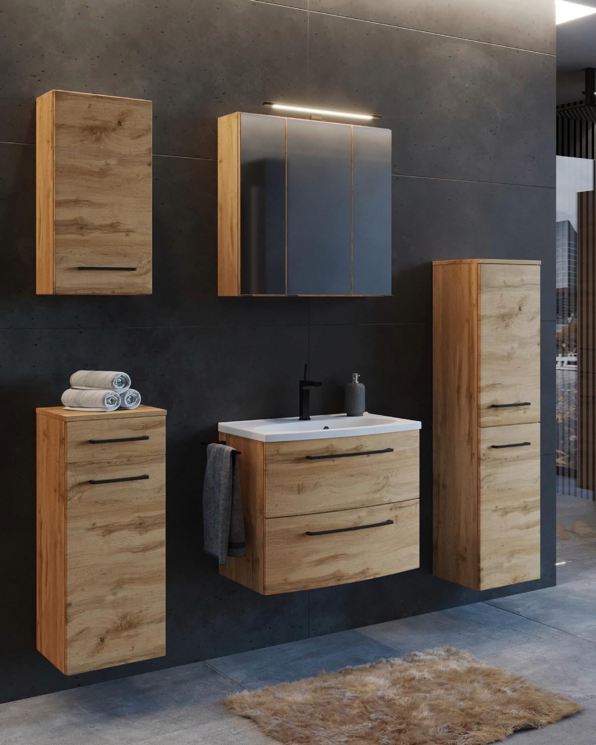 Unterschrank Manchester B: 30 cm Eiche Wotan Dekor - Eichefarben/Eiche Wotan, MODERN, Holzwerkstoff (30/79/35cm) - Held