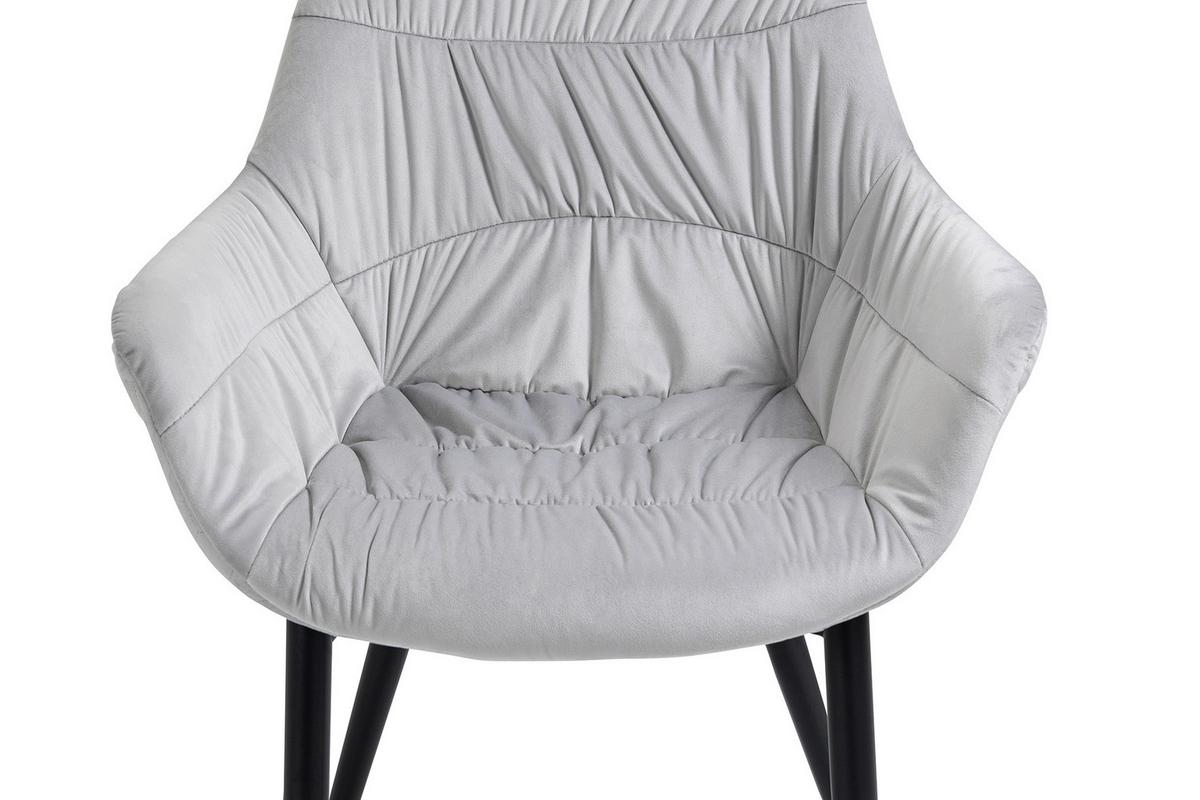 Tischgruppe Akazie Massiv/hellgrau 5--Teilig - Hellgrau/Naturfarben, MODERN, Holz/Textil (160/85/76,5cm) - Livetastic