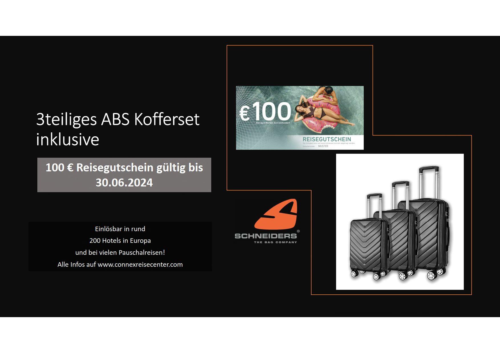 Reisekofferset 3tlg. Abs Kofferset (19391) - Schwarz, Basics, Kunststoff (50/77/31cm)
