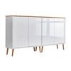 Sideboard Mailand2 B:158cm Eiche/weiß - Weiß Hochglanz/Eiche Artisan, MODERN, Holzwerkstoff (158/86/33cm) - MID.YOU
