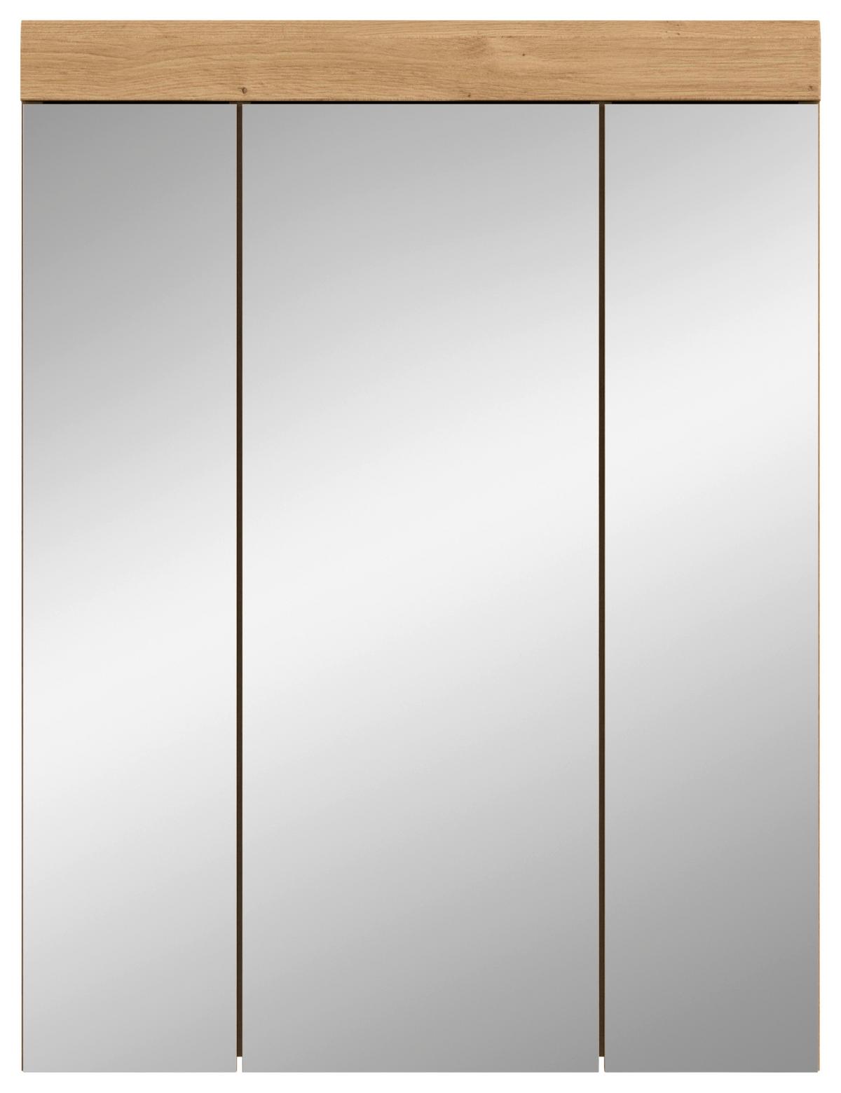 Spiegelschrank Scout Eiche Artisan Dekor B: 60 cm - Salbeigrün/Eiche Artisan, MODERN, Glas/Holzwerkstoff (60/79/18cm) - MID.YOU