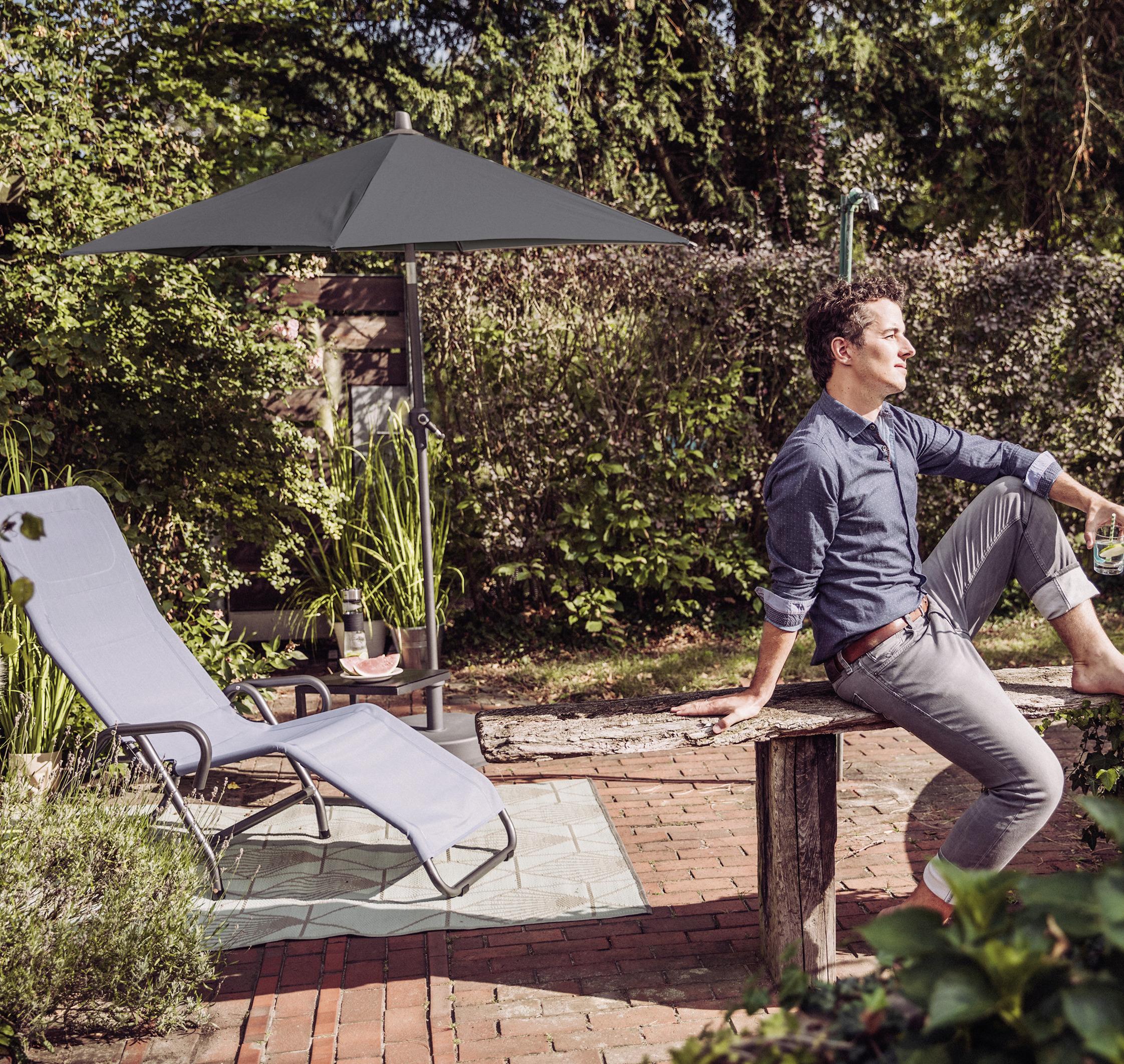 Sonnenschirm BxHxT: 250x258x250 cm, Wetterbeständig, Anthrazit - Anthrazit, KONVENTIONELL, Textil/Metall (250/250cm) - Siena Garden