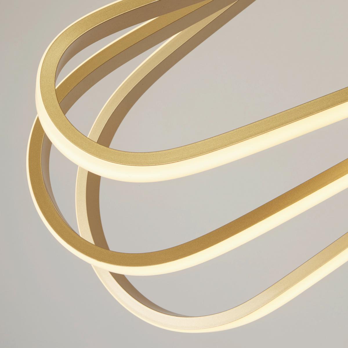 LED-Pendelleuchte Clip 61775go - Goldfarben/Weiß, Design, Kunststoff/Metall (120/80/74,5cm)