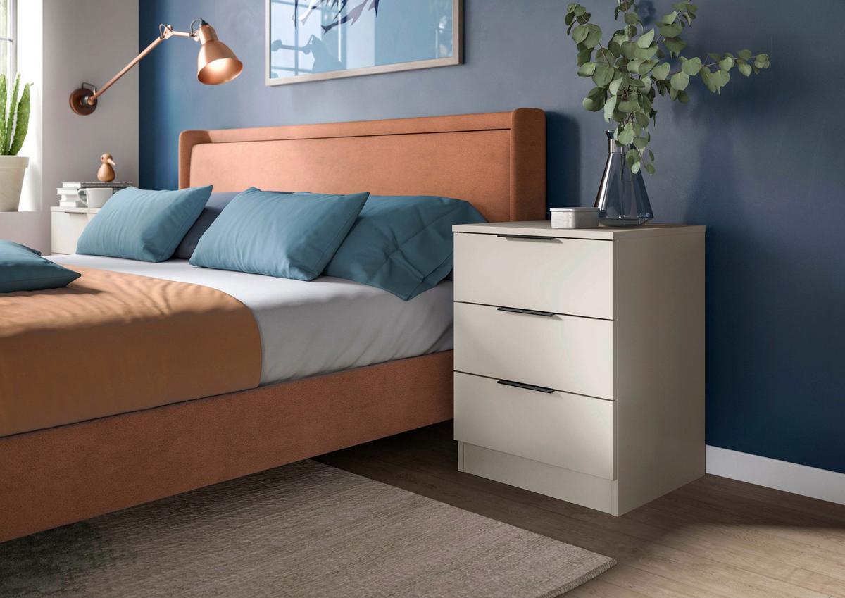 NACHTKÄSTCHENSET Kopenhagen Kaschmir 2-teilig - Kaschmir/Schwarz, MODERN, Holzwerkstoff (45/60/40cm) - Livetastic