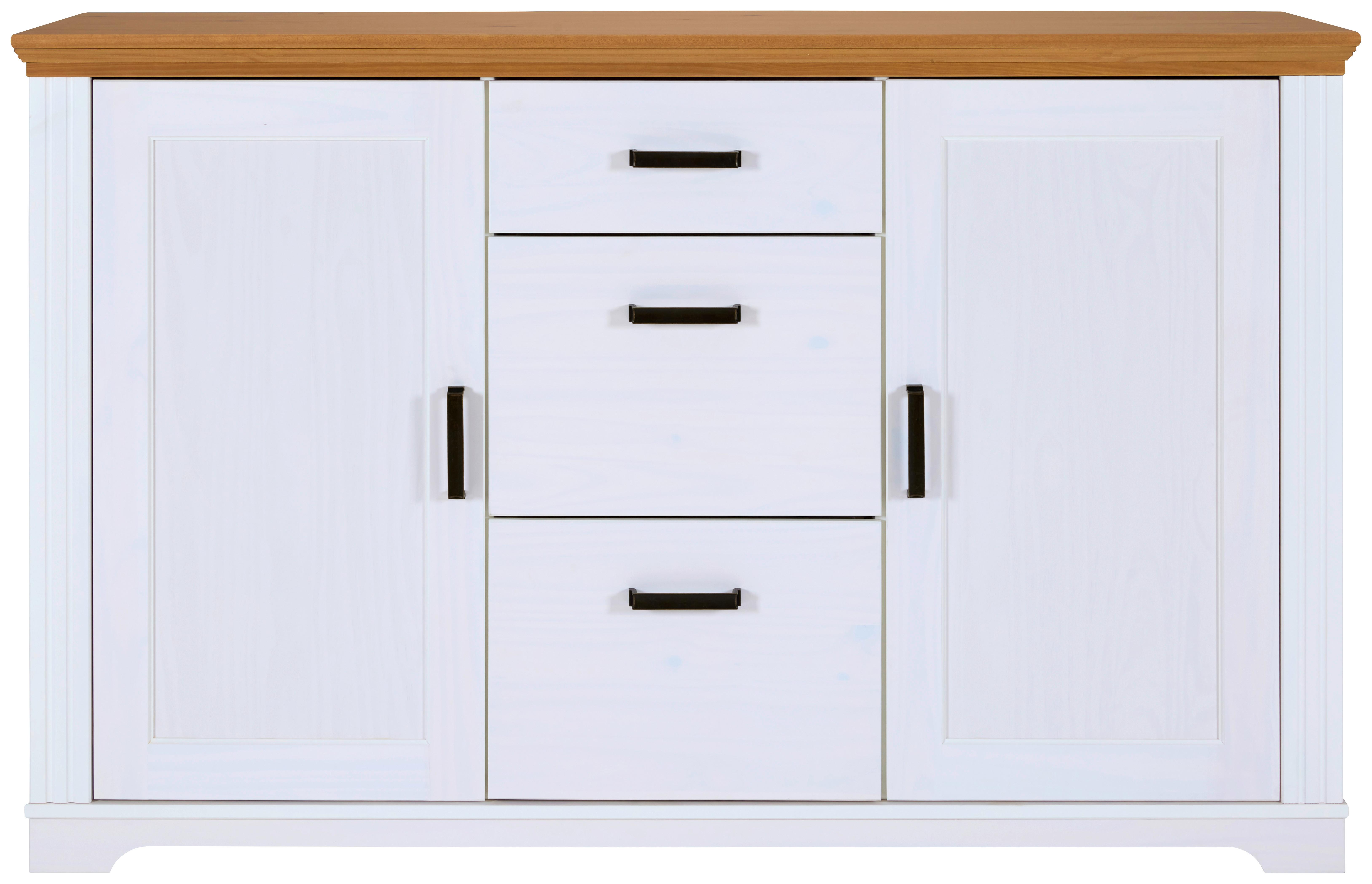 Kommode Maluno - Eichefarben/Weiß, MODERN, Holz (166/104/48cm) - Livetastic