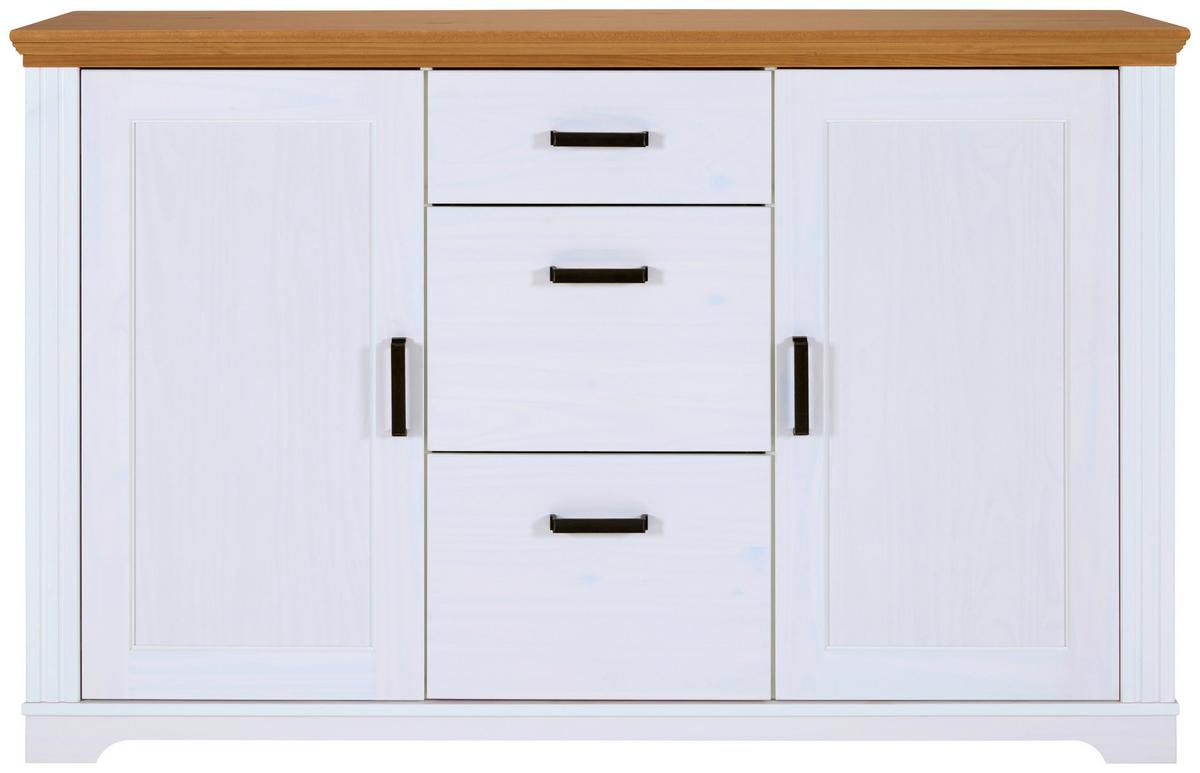 Kommode Maluno - Eichefarben/Weiß, MODERN, Holz (166/104/48cm) - Livetastic
