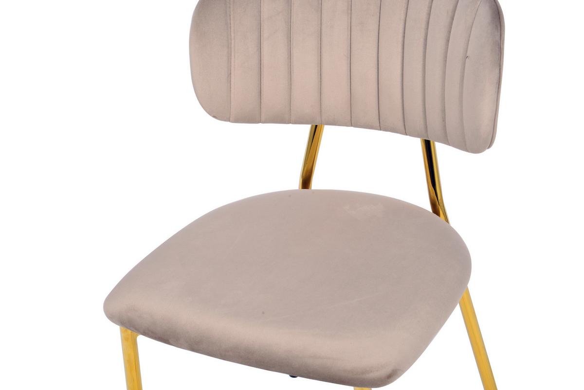 SADA ŽIDLÍ KIAN - barvy zlata/šedohnědá, Moderní, kov/textil (47/80/51cm) - MID.YOU