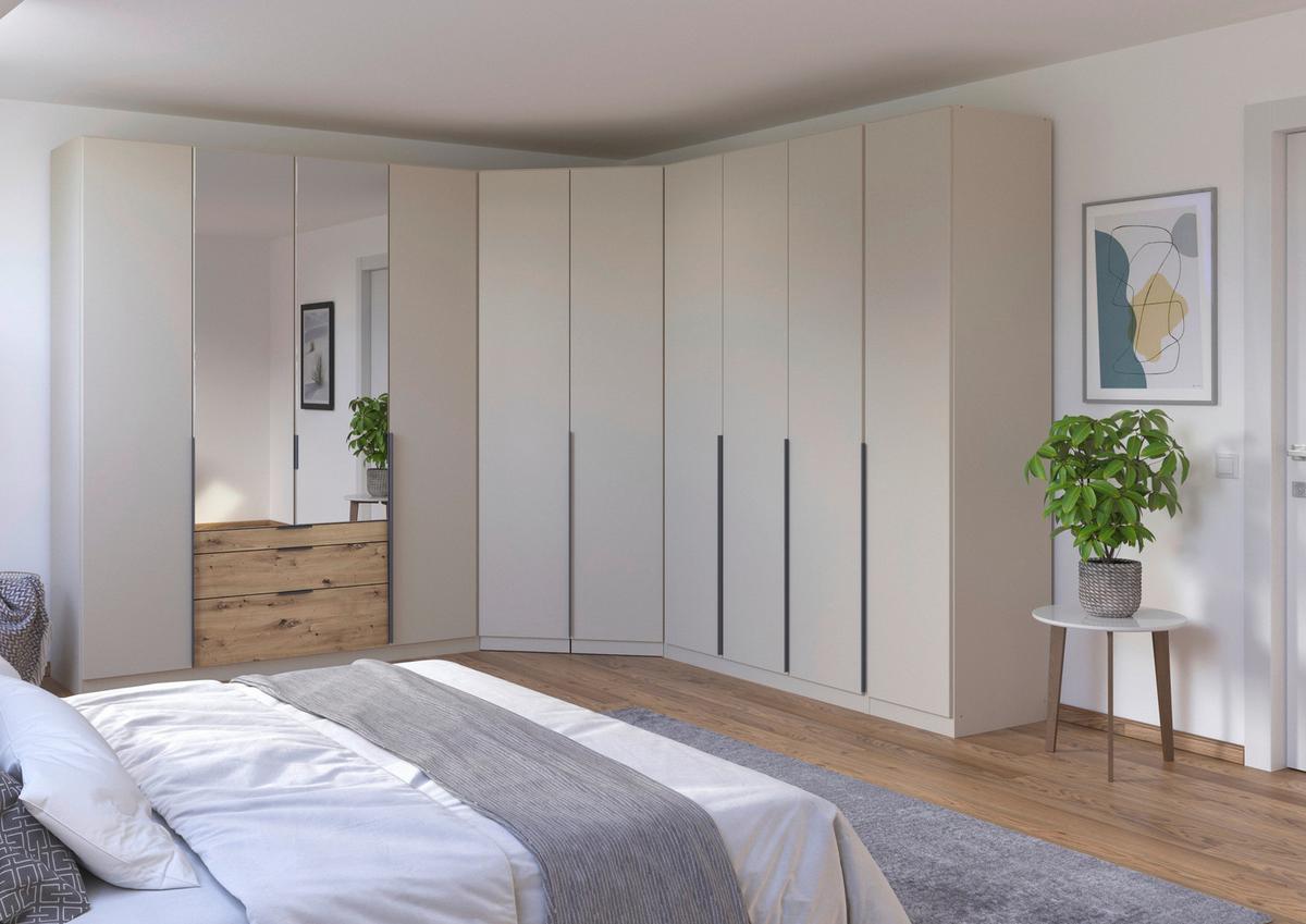 Drehtürenschrank Mit Schublade 136cm Alabama Champagner/eiche - Champagner/Eichefarben, Trend, Holzwerkstoff (136/229/54cm)