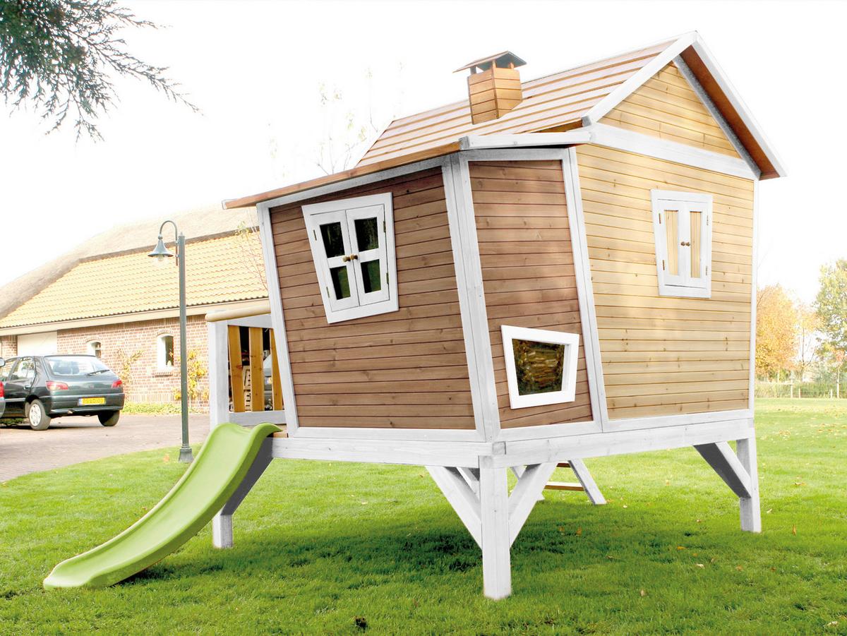 Spielhaus A030.108.11 - Hellgrün/Braun, KONVENTIONELL, Holz/Kunststoff (123/12,8/152cm) - Ambia Garden
