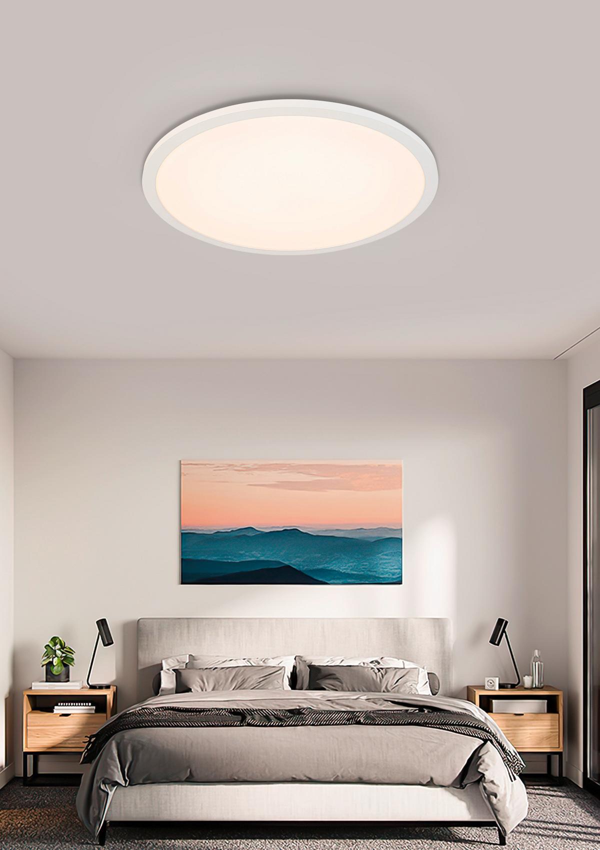 Led Mennyezeti Lámpa Albina - fehér, Modern, műanyag/fém (45/6,8cm) - Luca Bessoni